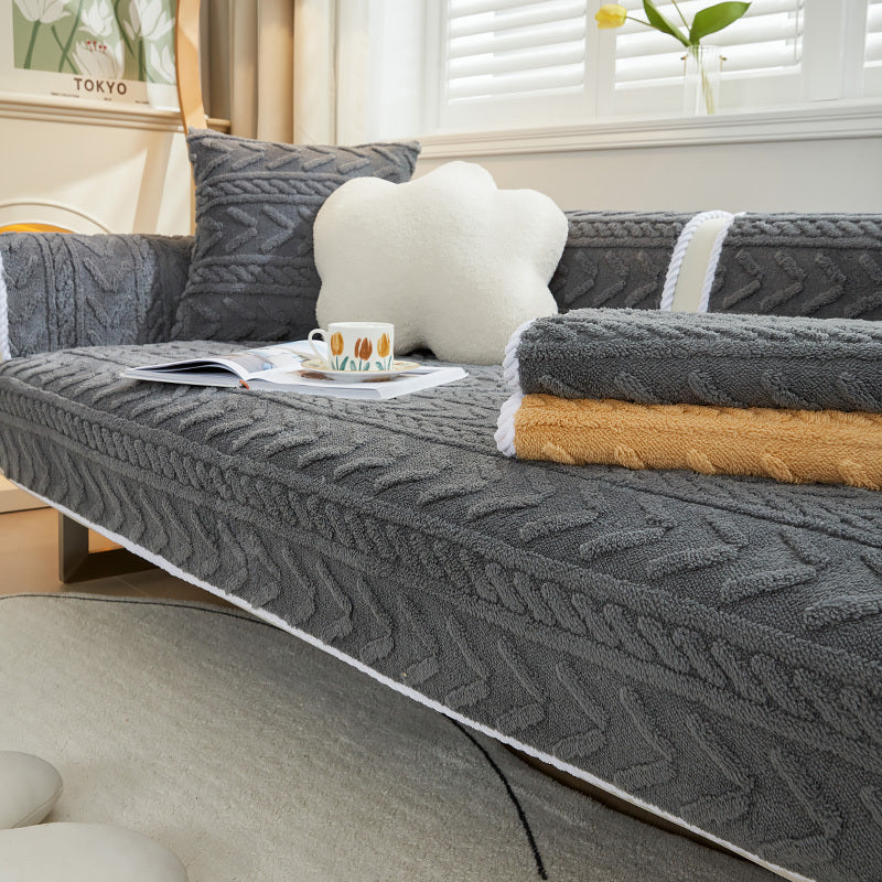 Petzaroo Plush Thick Anti-skid Sofa Cover