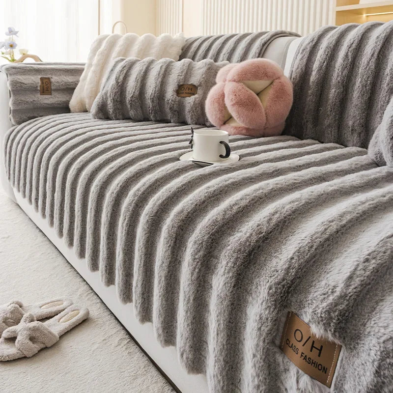 Fluffy & Plush Non-Slip Sofa Cover