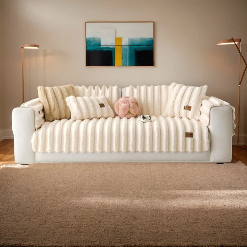 Fluffy & Plush Non-Slip Sofa Cover