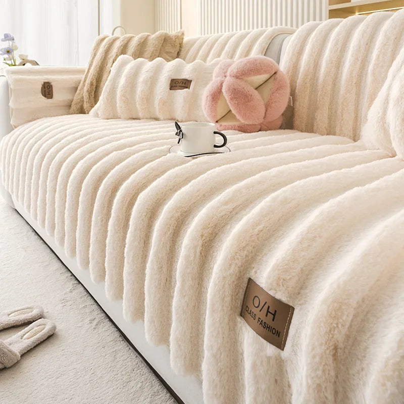 Fluffy & Plush Non-Slip Sofa Cover