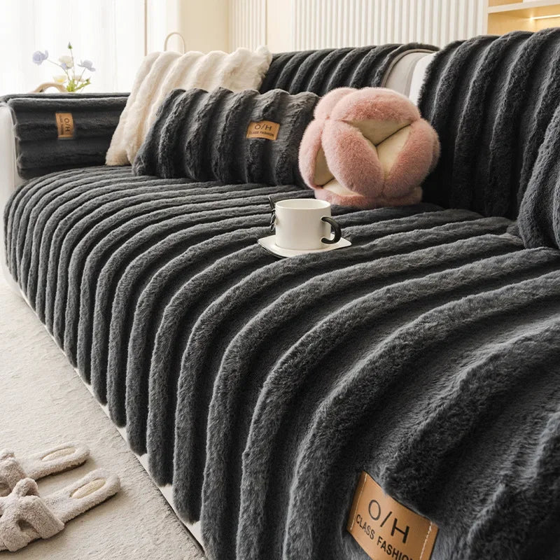 Fluffy & Plush Non-Slip Sofa Cover