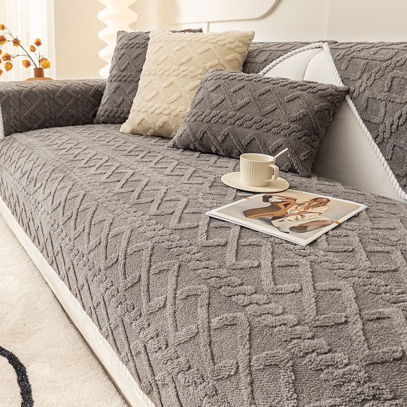 Petzaroo Plush Thick Anti-skid Sofa Cover