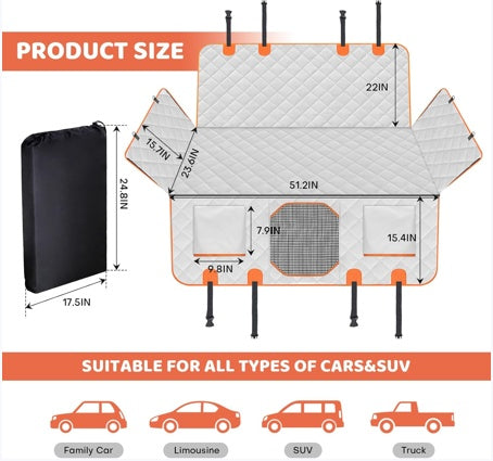 Dog Car Seat Cover With A Hard Bottom