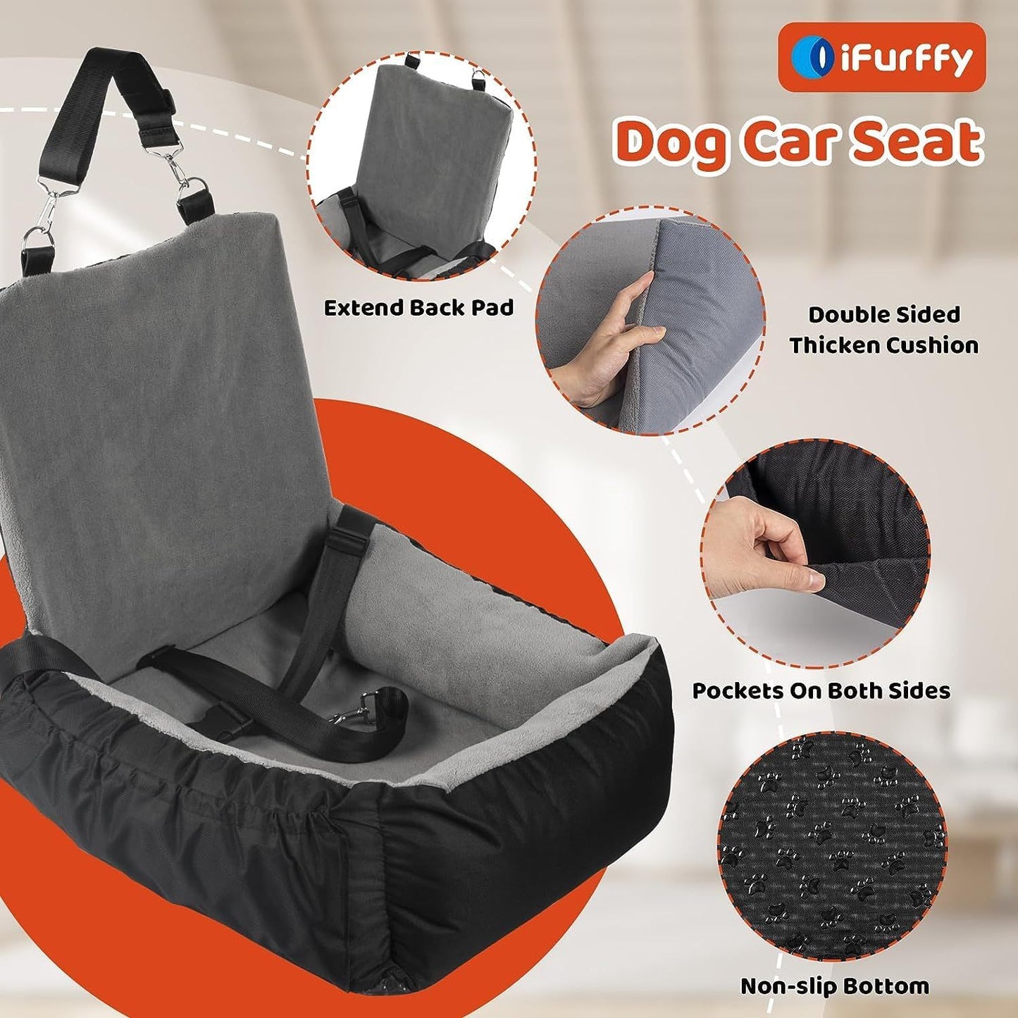 Petzaroo Dog Car Seat for Small to Medium Sized Dog