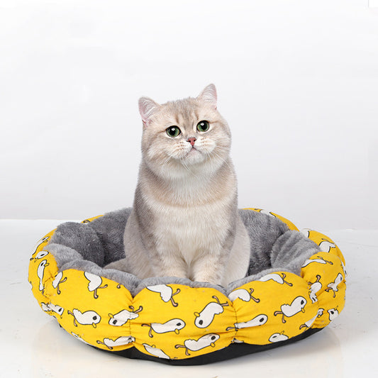Petzaroo donut pet bed – calming and cozy round bed for dogs and cats