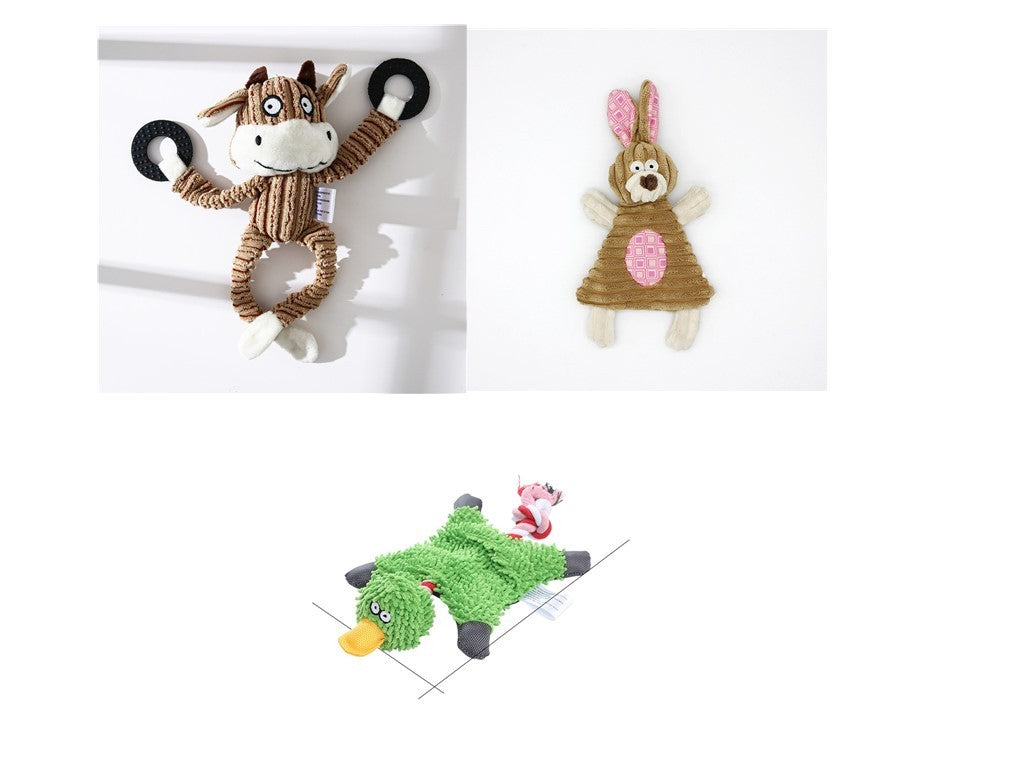 Petzaroo Pet Corduroy Chew Toy Packs of 3
