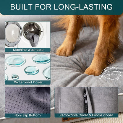 Orthopedic Dog Bed For Medium Sized Dogs Waterproof Washable Cover