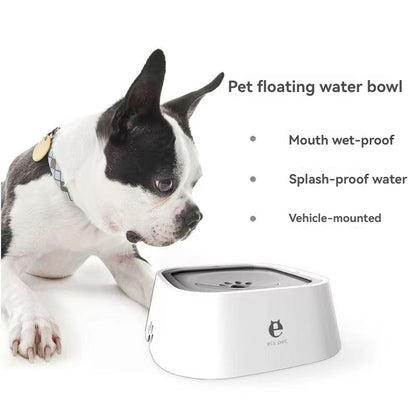 Splash-proof water bowl for dogs and cats – floating lid prevents mess
