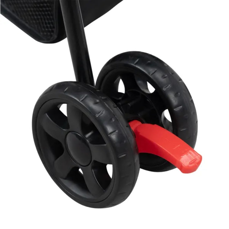 Petzaroo Foldable Pet Stroller For Small Puppies, Gray And Black