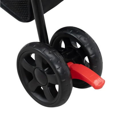 Petzaroo Foldable Pet Stroller For Small Puppies, Gray And Black