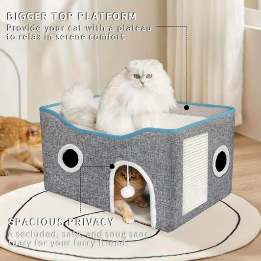 Super Wide Cat House for Indoor Cats – Spacious and Cozy Indoor Pet Shelter
