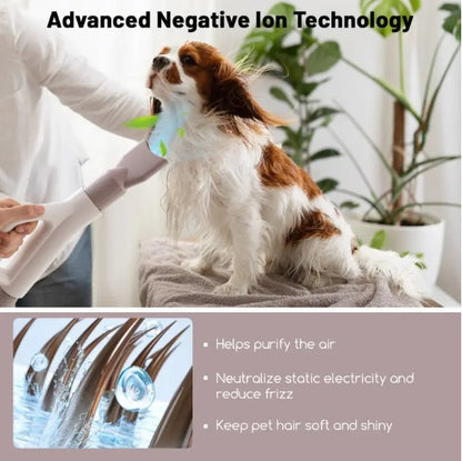 Pet Groomer With Negative Ion Function And Adjustable Temperature
