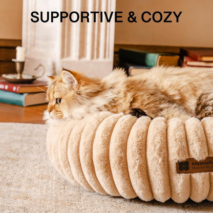 Fluffy Non-Slip Donut Calming Bed For Small Dogs and Cats
