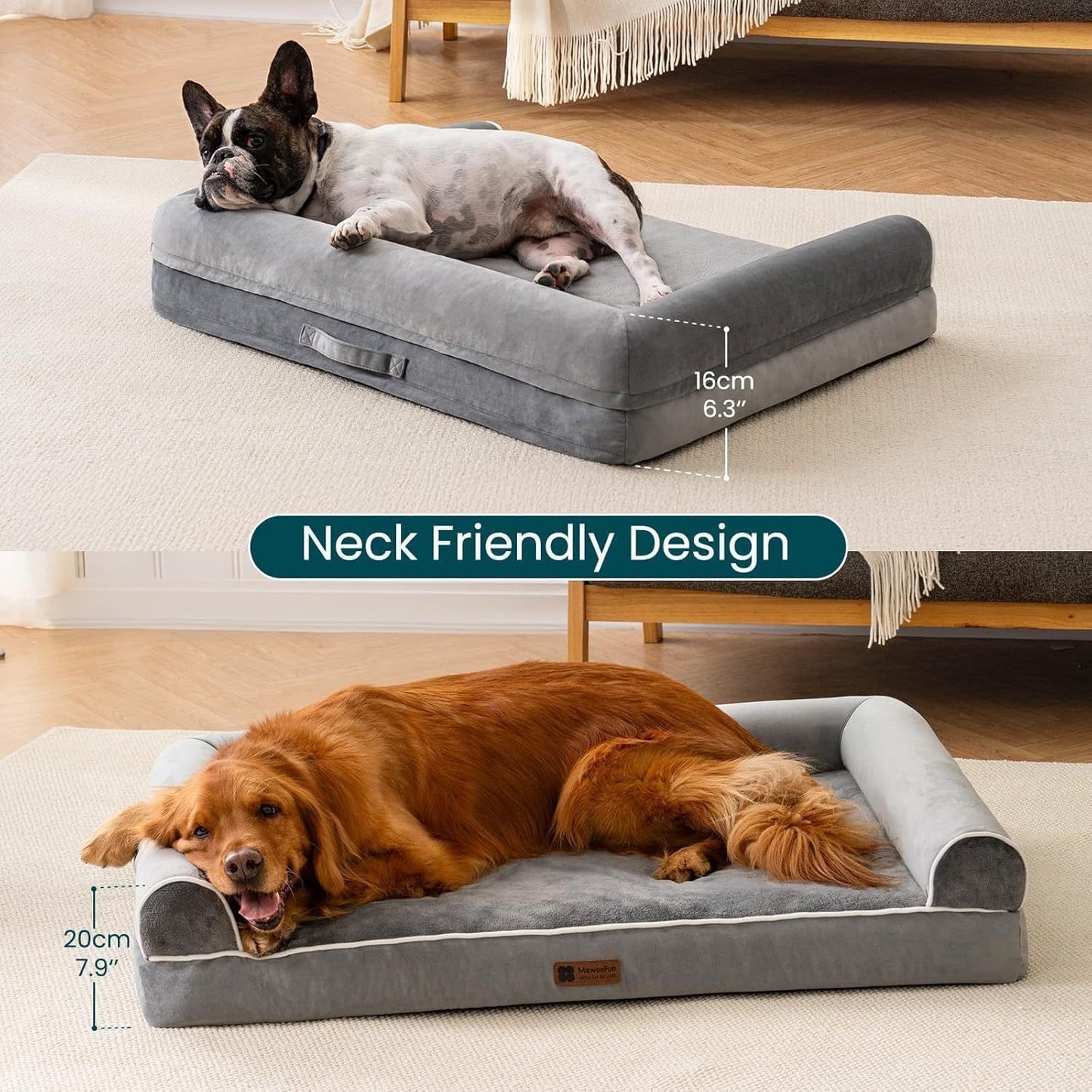 Orthopedic Dog Bed For Medium Sized Dogs Waterproof Washable Cover