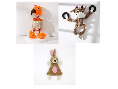 Petzaroo Pet Corduroy Chew Toy Packs of 3