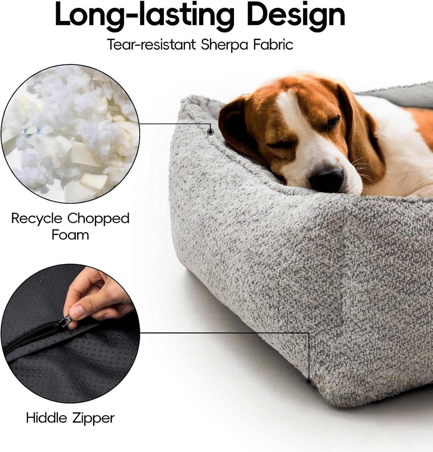 Pet Bed With Warming & Calming Features, Anti-Slip Bottom For Puppies