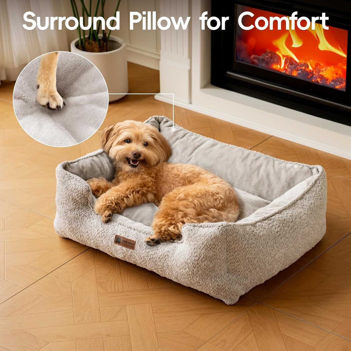 Pet Bed With Warming & Calming Features, Anti-Slip Bottom For Puppies