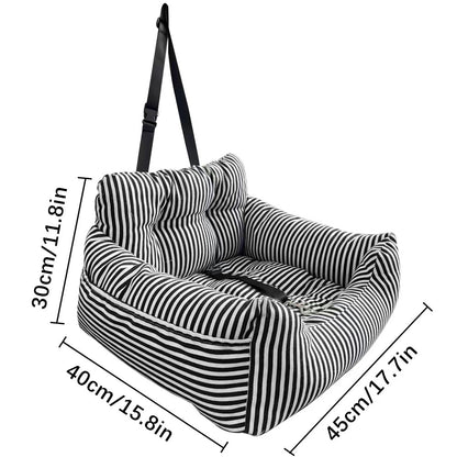 Petzaroo Striped Car Booster Nest