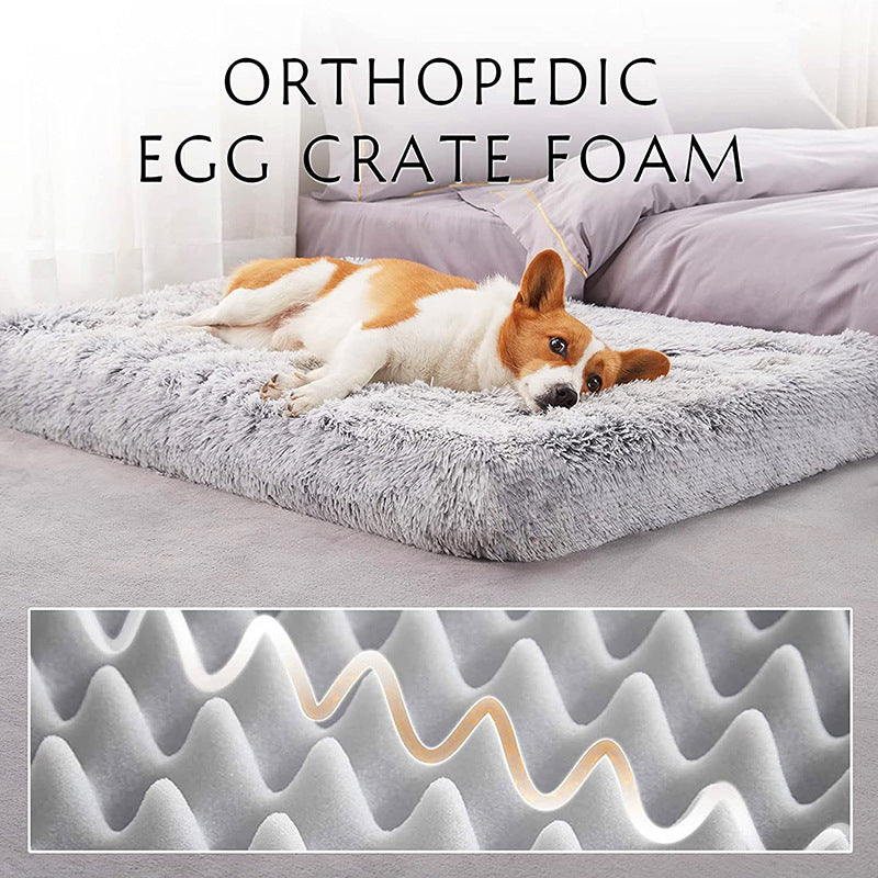 Plush Square Orthopedic  Dog Calming Bed