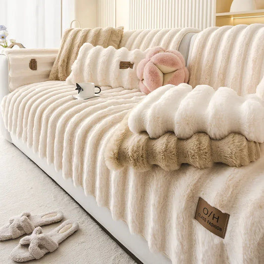 Fluffy & Plush Non-Slip Sofa Cover