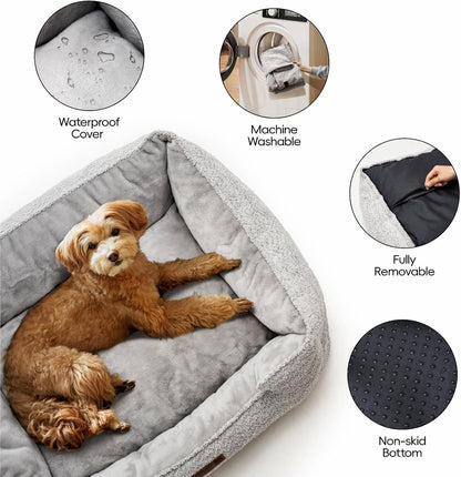 Pet Bed With Warming & Calming Features, Anti-Slip Bottom For Puppies