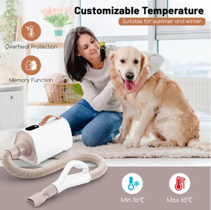 Pet Groomer With Negative Ion Function And Adjustable Temperature