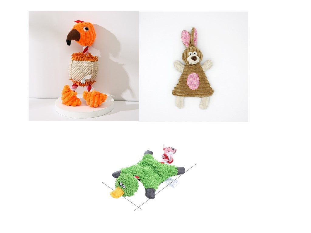 Petzaroo Pet Corduroy Chew Toy Packs of 3