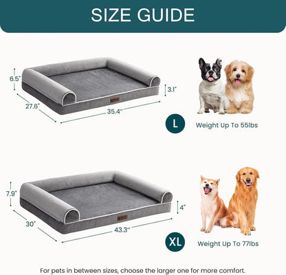 Orthopedic Dog Bed For Medium Sized Dogs Waterproof Washable Cover