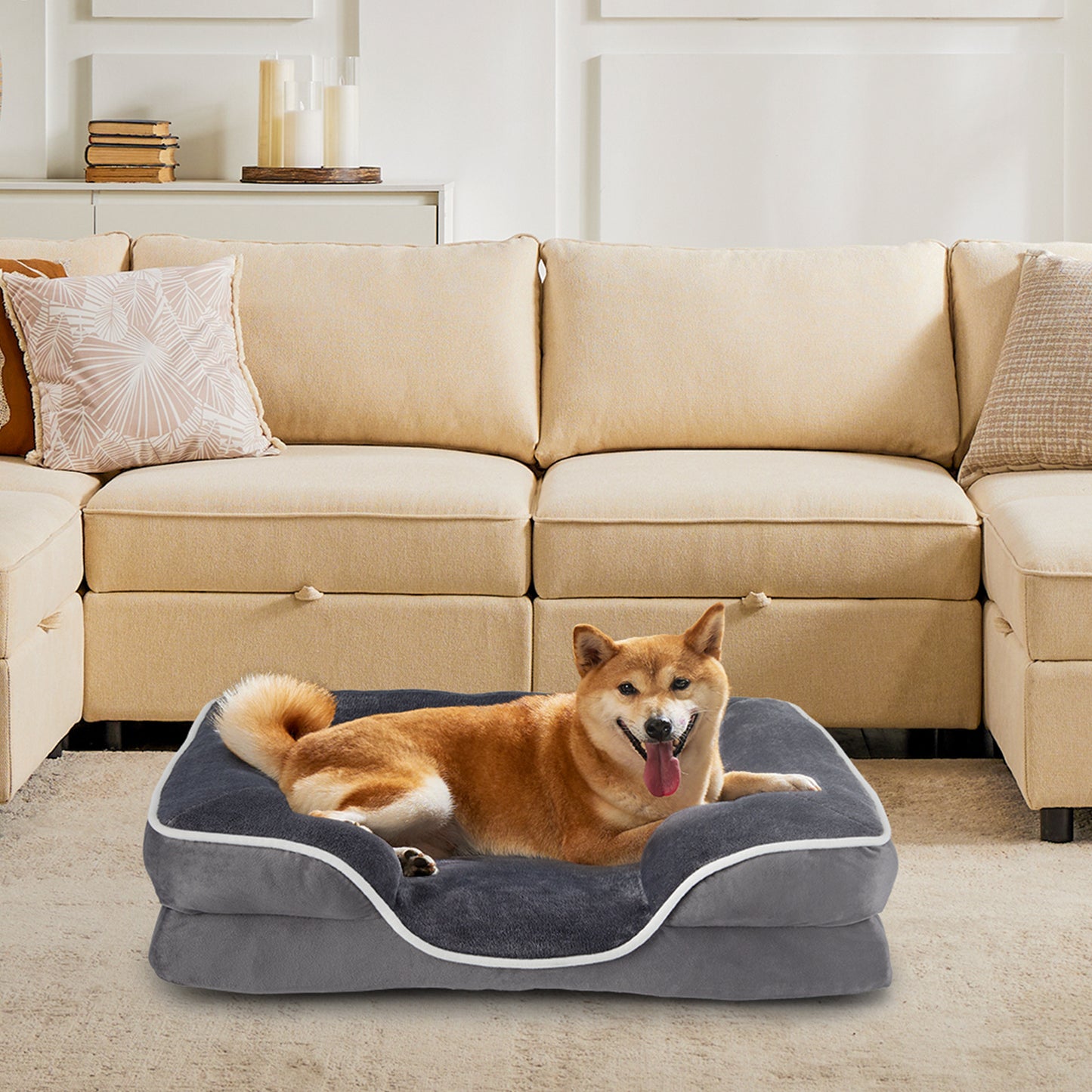 Petzaroo Memory Foam Pet Bed For Small Dogs & Cats