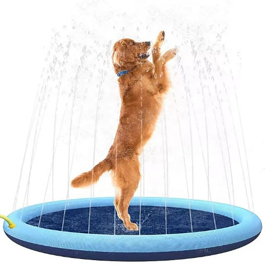 Dog swimming mat by Petzaroo – non-slip sprinkler play mat for pets