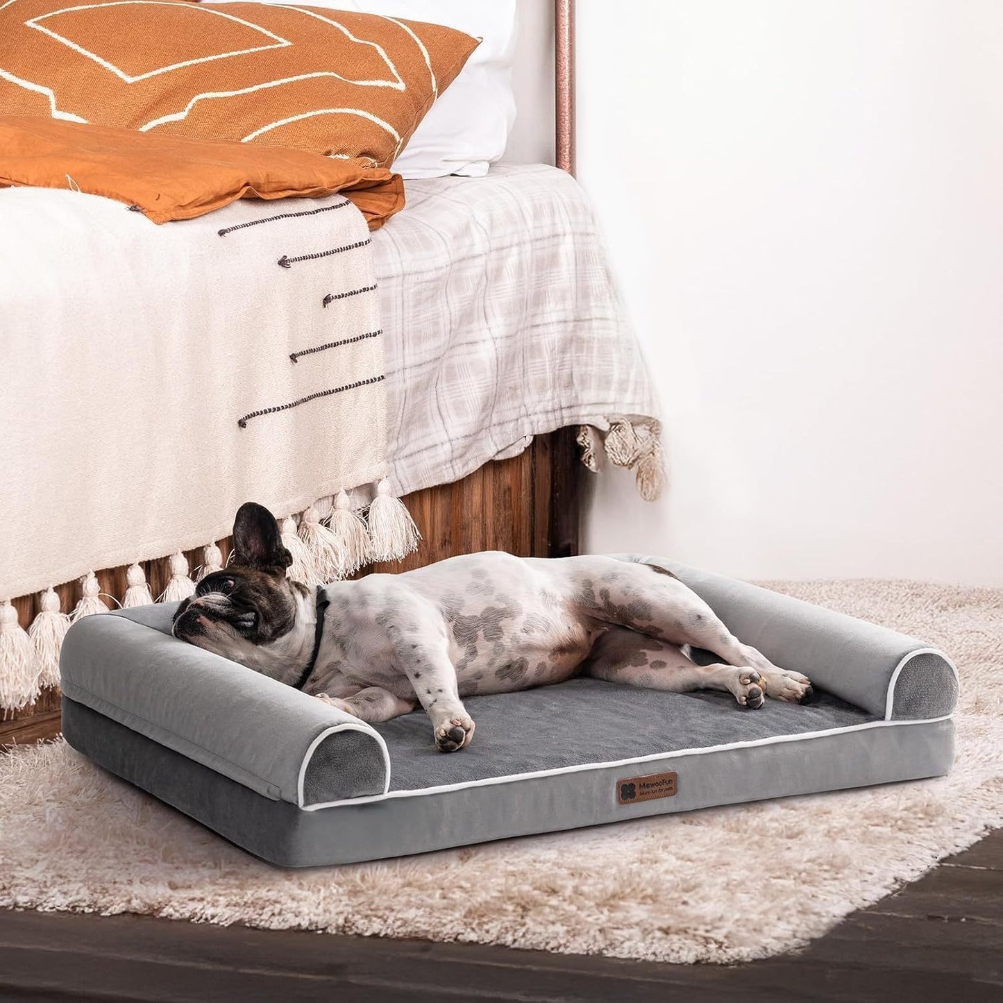 Orthopedic Dog Bed For Medium Sized Dogs Waterproof Washable Cover