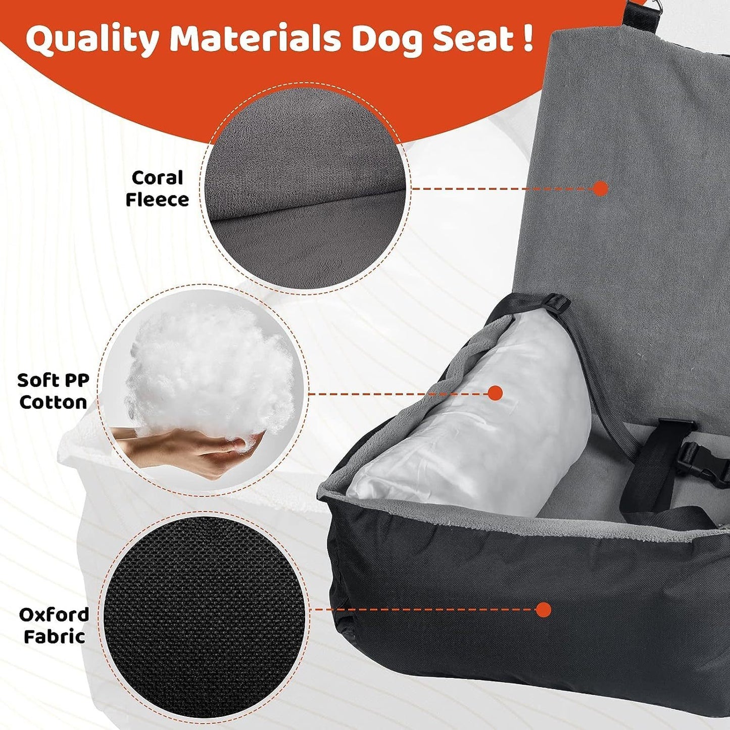 Petzaroo Dog Car Seat for Small to Medium Sized Dog