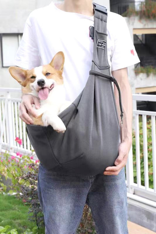Petzaroo Pet Side Carrier Bag – Hands-Free Sling for Small Dogs and Cats, Breathable and Comfortable Pet Travel Carrier