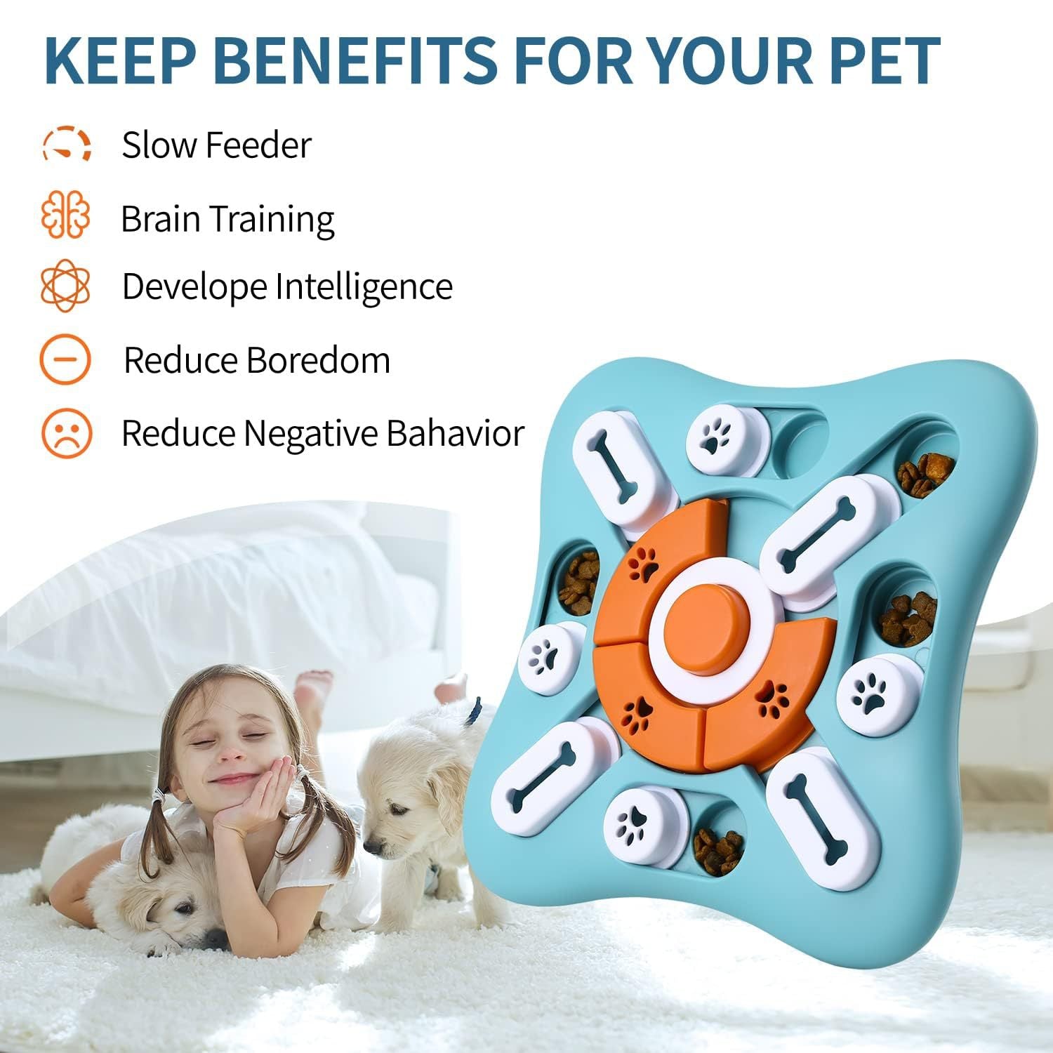 Petzaroo Treat Dispensing Dog Puzzle – Interactive Enrichment Toy for Dogs, Slow Feeder, Mental Stimulation Game-0-cib